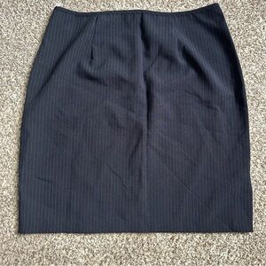 Teddi Petite Black Blue Pinstripe Mini Skirt Office Business Casual 14P Vintage